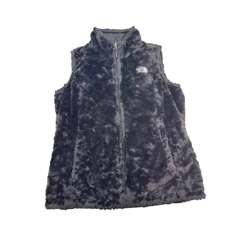 The North Face Vest Reversible Mossbud Swirl Plush Fleece Black Womens M CUJ0